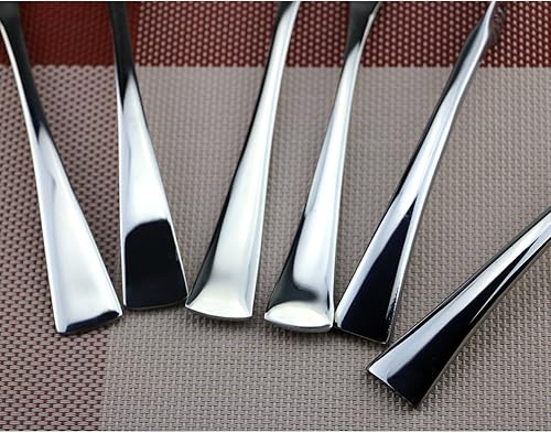 Miniatura 7 de Uniturcky Juego de cubiertos de acero inoxidable 1810, cubiertos de cocina, juego de utensilios de cocina, cuchillo para carne, plata pulida con