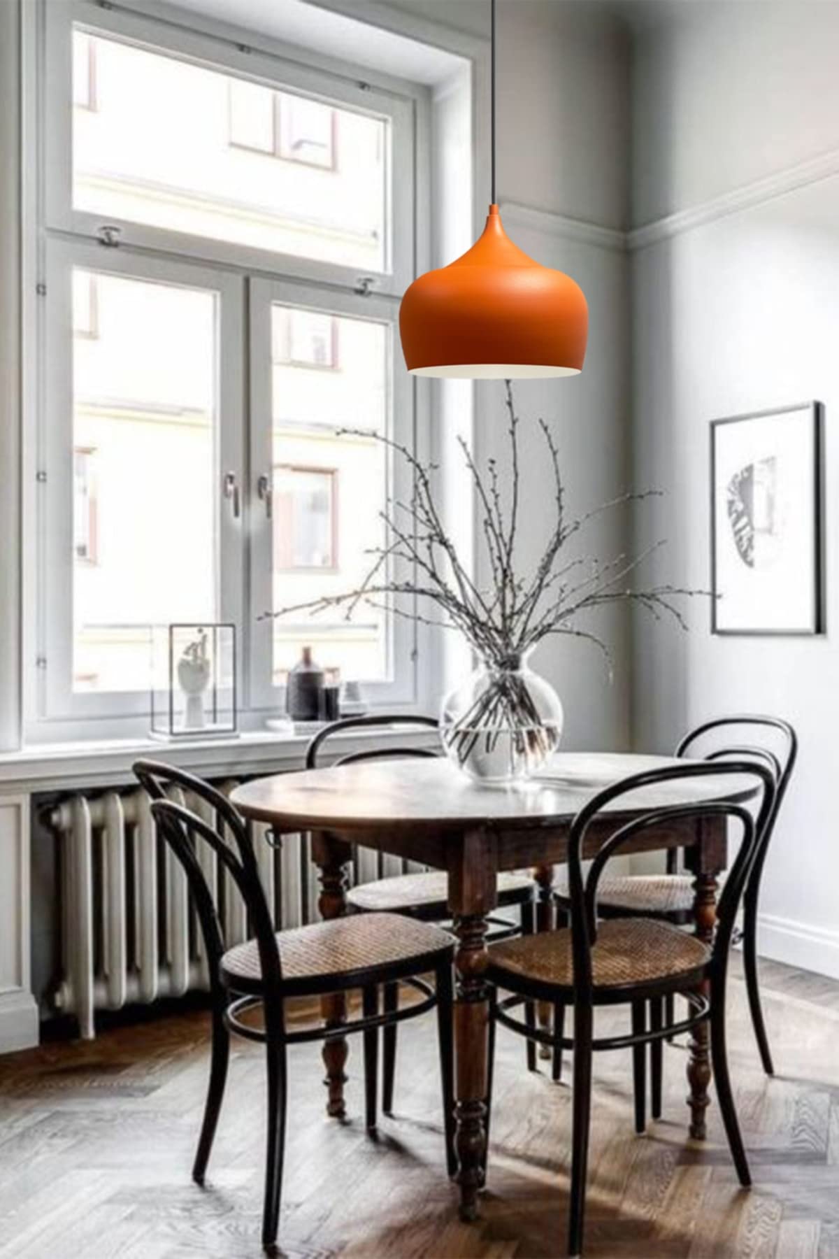 bamyum Plafoniera Arancia Lampada a Sospensione I Kreis I Diametro 30 cm Lampada da Salotte E27 Industriale in Metallo in Vintage