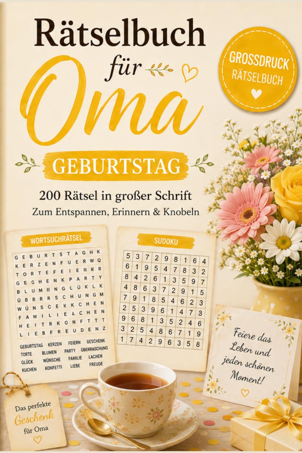 Rätselbuch für Oma – Geburtstag: 200 Rätsel in großer Schrift zum Knobeln – mit Wortsuchrätseln, Sudoku, Wortsalat und vielen mehr – Oma Geschenk ... zum Knobeln, Erinnern und Verschenken)