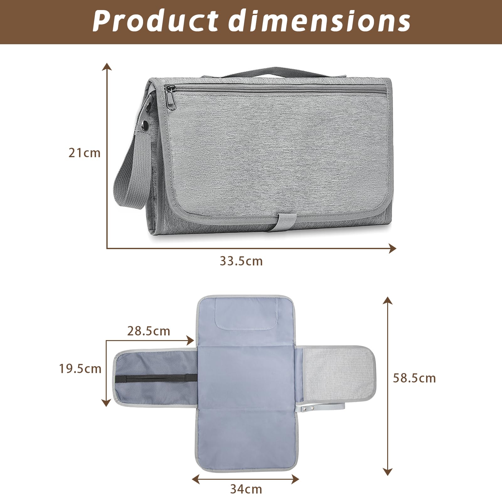 Diaper Bag, Diaper Bag with Changing Pad, Waterproof Diaper Organizer Bags - Image 2