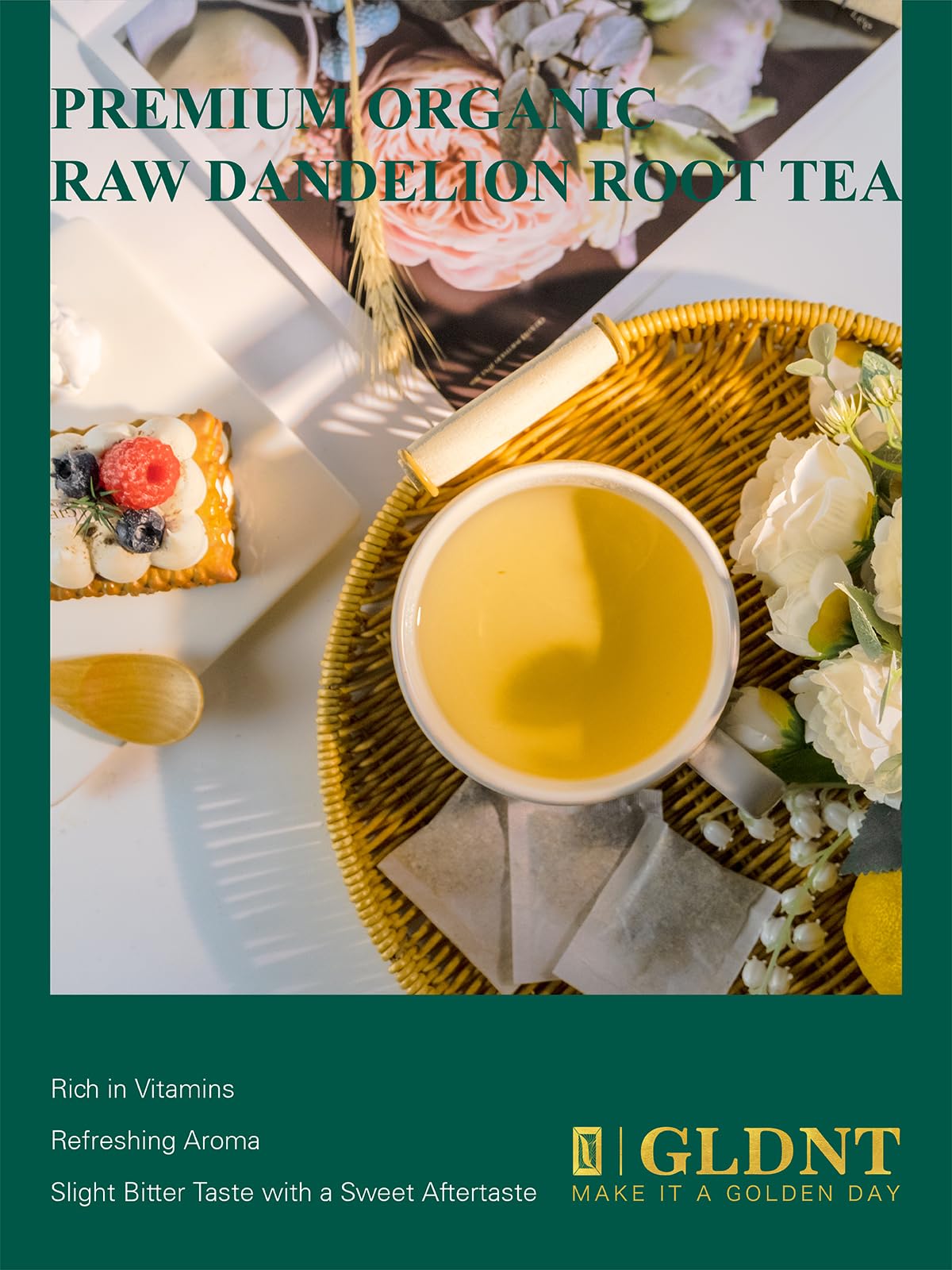 Snapklik.com : Organic Dandelion Root Tea Bags, Premium Organic Raw ...