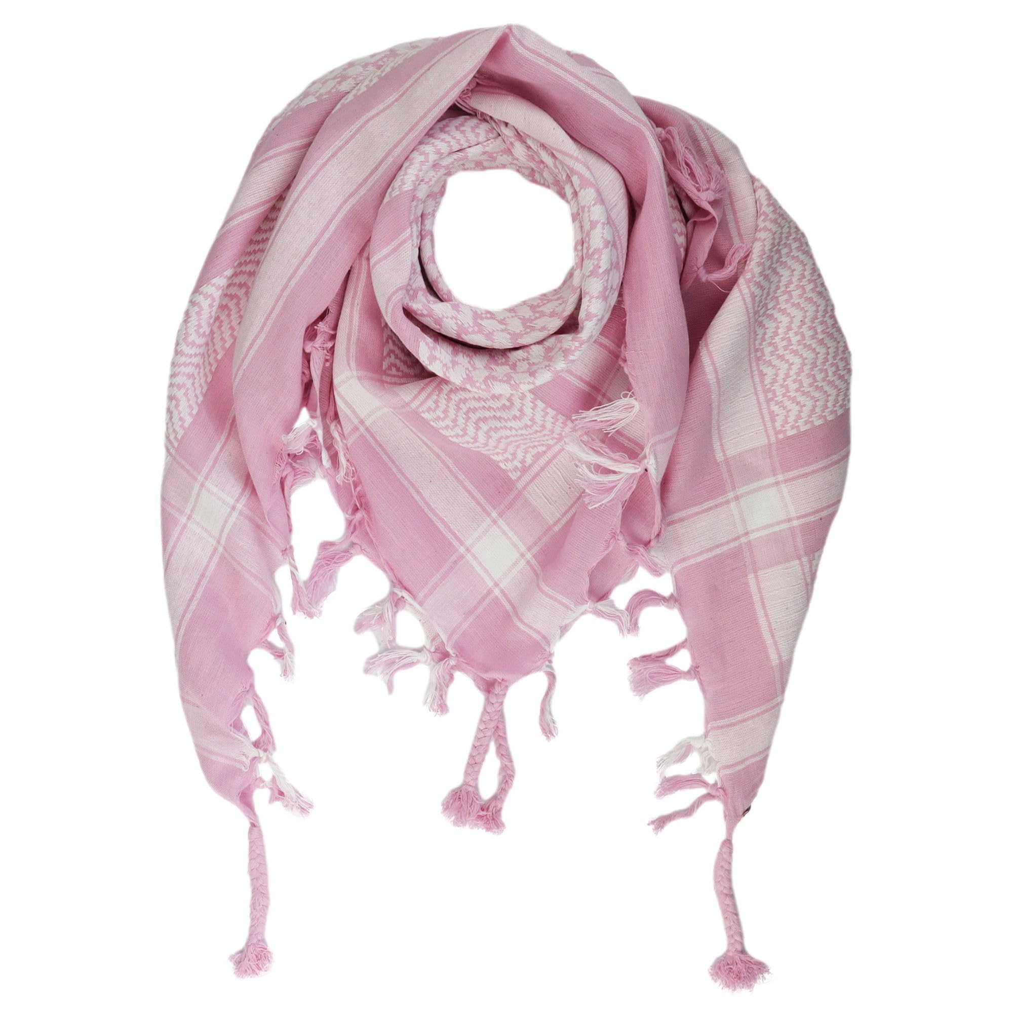 Freak Scene Rose Kufiya Pink White 40X40 Inch Shemagh Arafat Scarf Palestinian Plo Pali-Scarf 100% Cotton