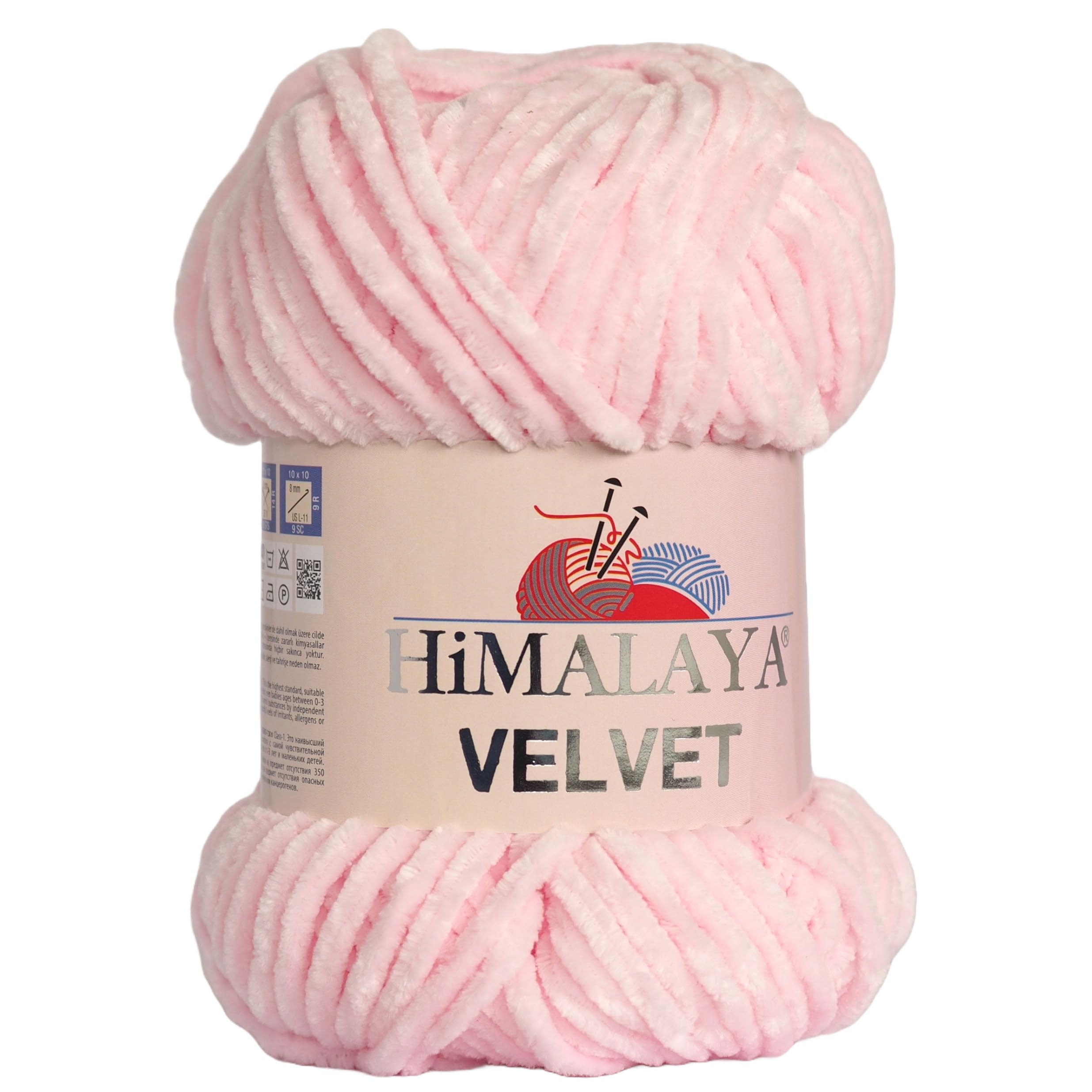 Himalaya Velvet Bulky Yarn for Knitting Crochet Chenille Amigurumi - 120m 100g (Baby Pink 90003) — image 1