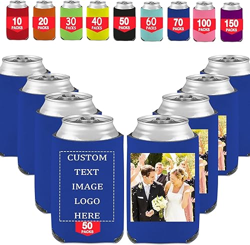 Miniatura 9 de 20 fundas personalizadas para latas de cerveza, a granel, aisladas, con logotipo, foto, texto, para bodas, fiestas de cumpleaños