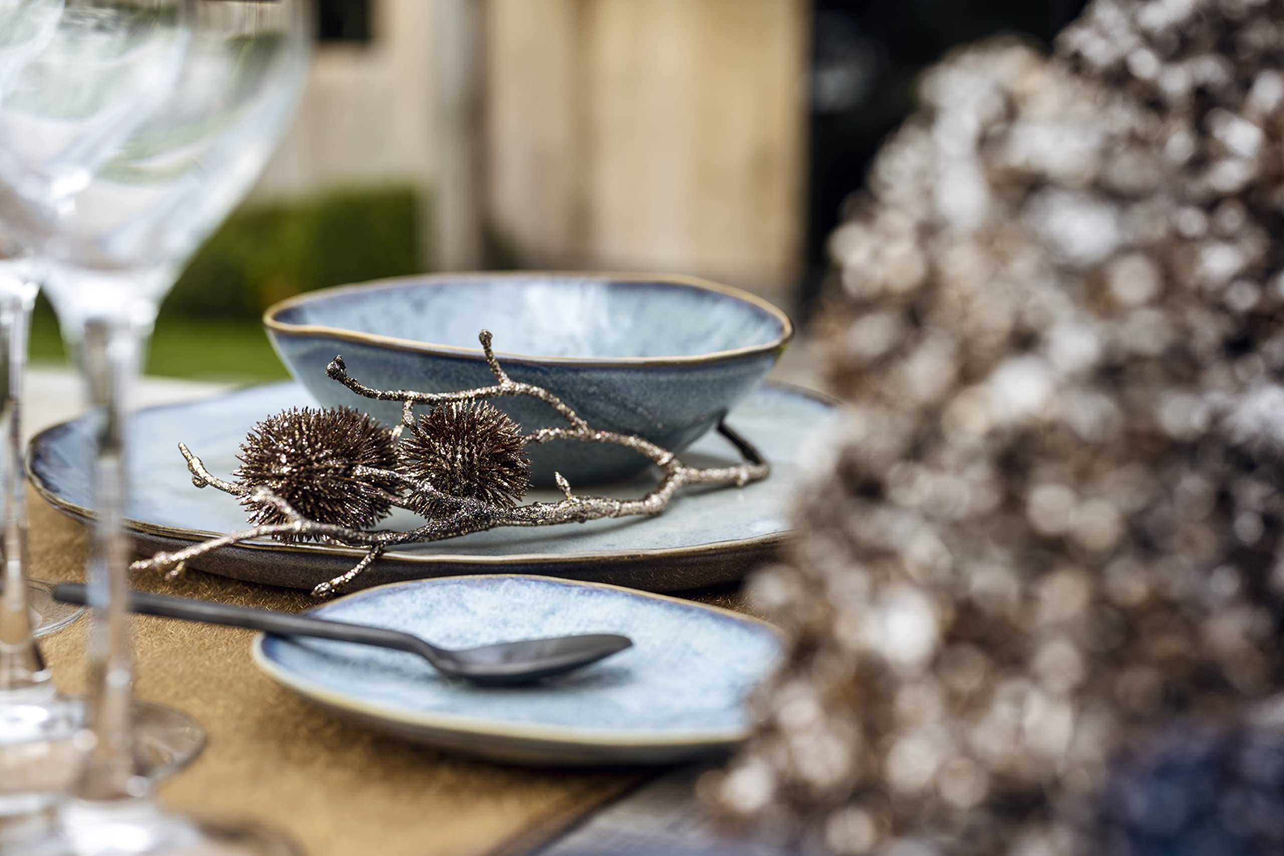Cosy & Trendy Assiette Ovale creuse AICHA Bleu- 20X16,5XH5,5Cm-Lot de 6
