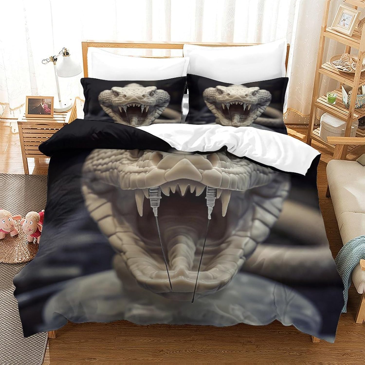 Housse de couette 240x220 serpent pour relooker la chambre des enfants et ados