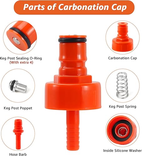 Miniatura 9 de Tapa de carbonatación de cerveza de plástico para cerveza casera, adaptador de carbonatación de barril de 4 piezas para botella de soda de PET,
