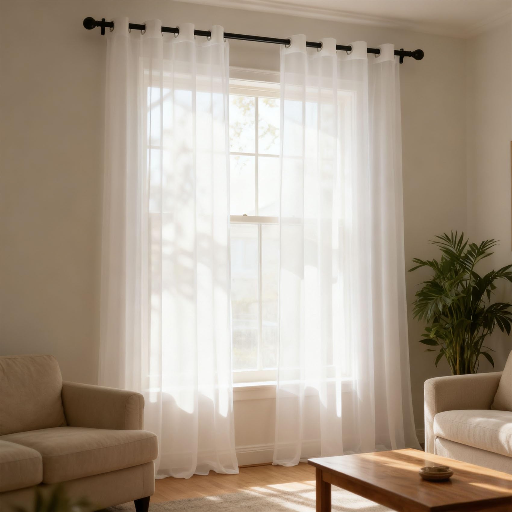 Rideau semi-transparent pour salon et chambre qui sublime la lumière du jour