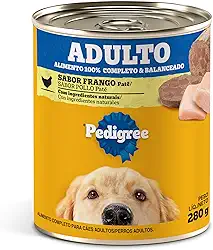 Pack de Ração Úmida Pedigree Lata Patê de Frango para Cães Adultos 280 g - 24 unidades