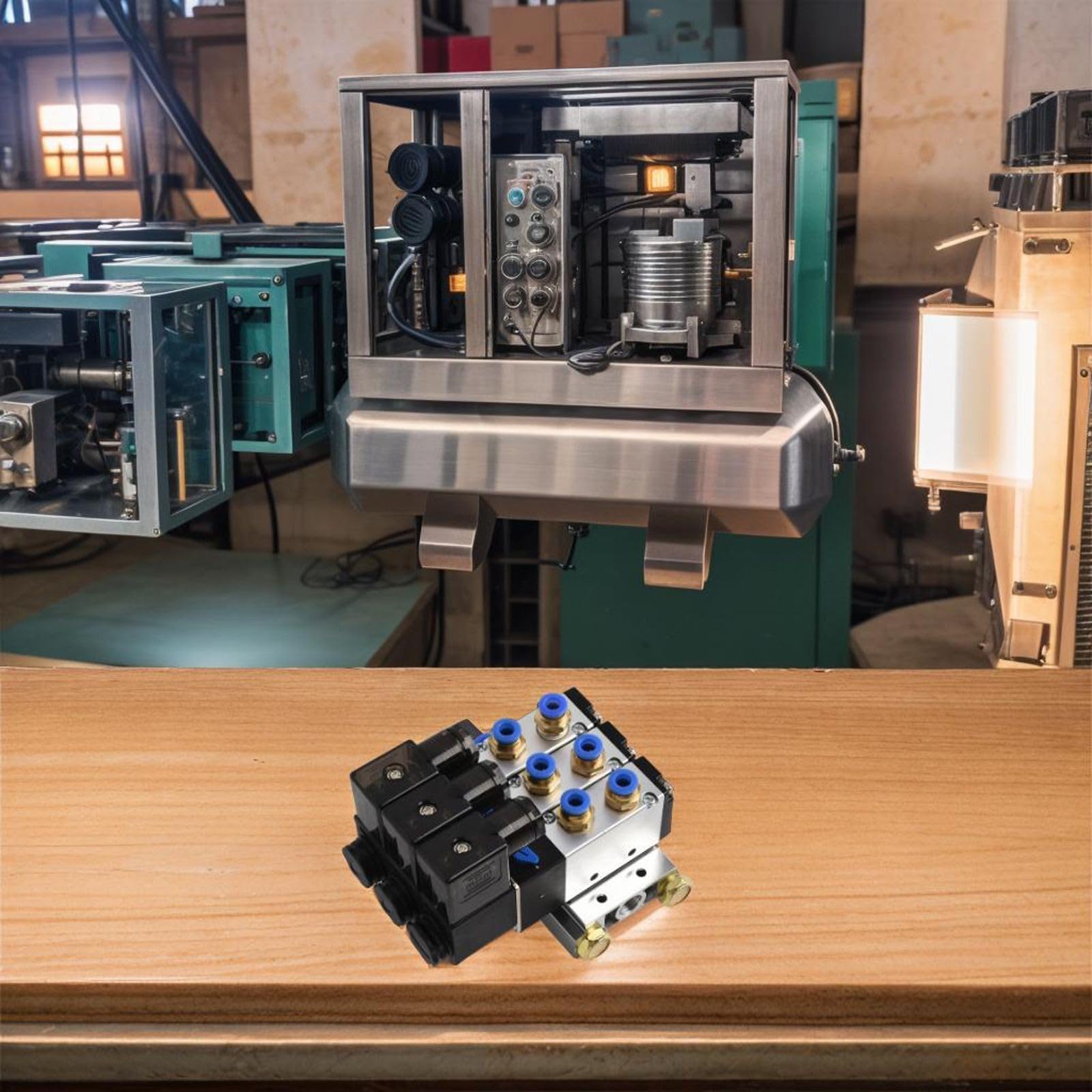 Électrovanne pneumatique 4V210-08 DC 24V avec base de 6,35 mm et silencieux pour connectique rapide