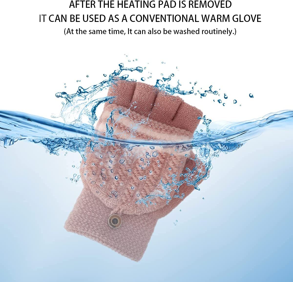 Gants chauffants USB pour femme, gants d'hiver chauds pour ordinateur portable, mains complètes et demi chauffantes sans doigts, chauffe-mains lavables