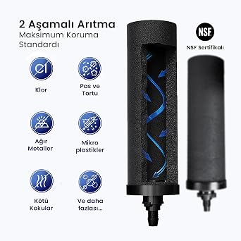 PHOENIX GRAVITY 12 Litre Yer Çekimli Su Arıtma Cihazı |NSF Sertifikalı |Mineralleri Arıtmaz |Servis İstemez |Elektrik ve Tesisat Gerektirmez | Temiz ve Sağlıklı İçme Suyu