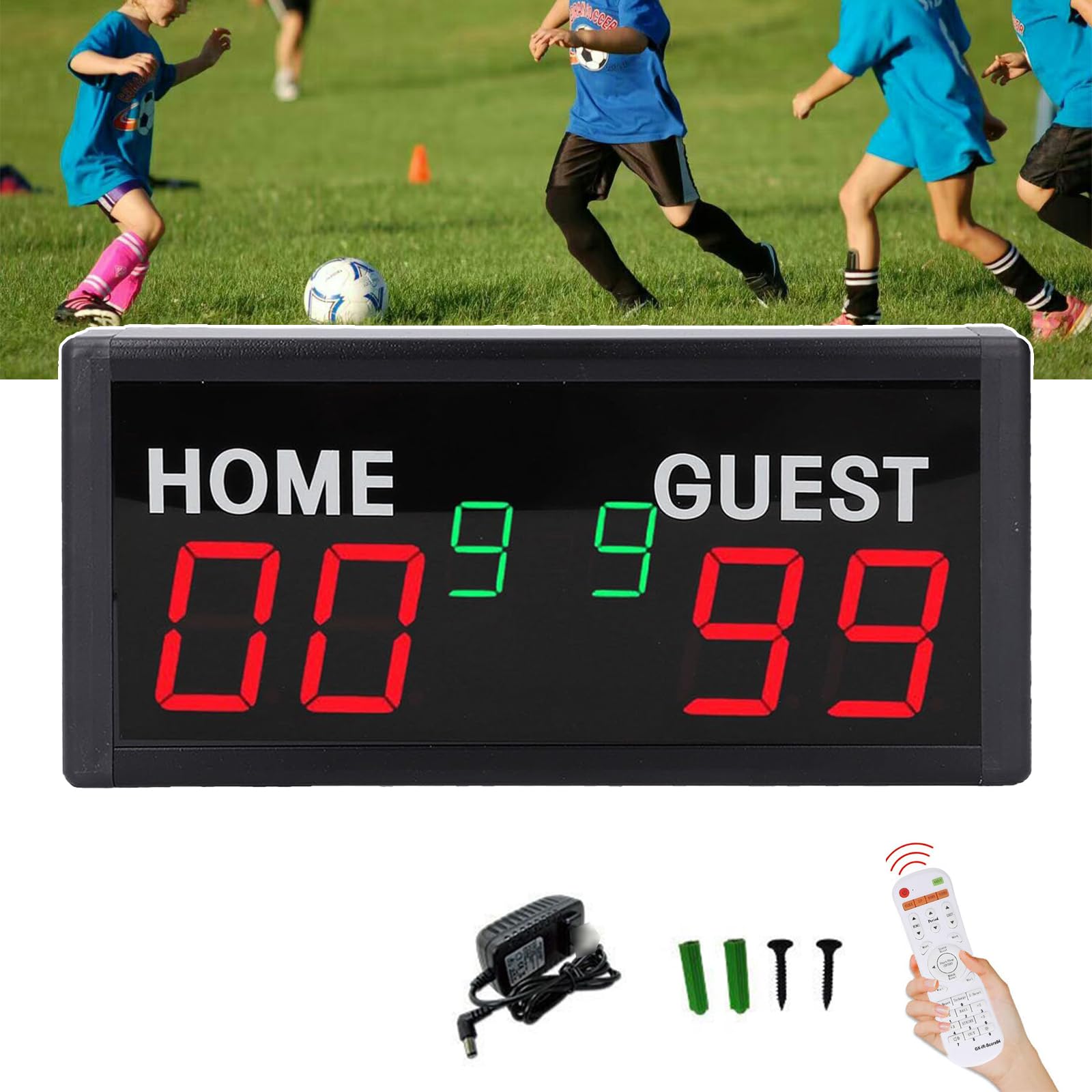 Marcador digital portátil con mando de rango 7-10m para entrenamiento en interiores
