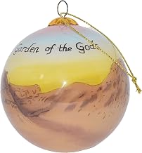 Blown Glass Christmas Ornament |Sunrise Over The Garden of The Gods Winter | Hand Painted Inside | Original Art | Includes Gift Box
