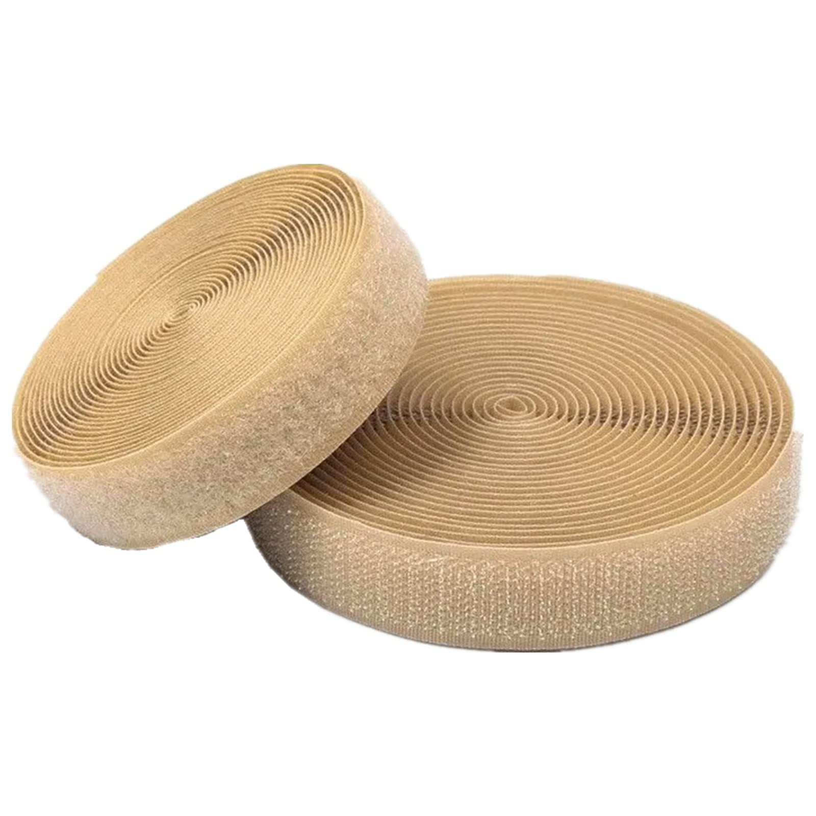 Cinta de Tiras Autoadhesivas, Cinta de for Coser de 20 mm, Tiras de Nailon con Parte Posterior no autoadhesiva, Cierre de Tela(Khaki,20MM x 10 Yards)