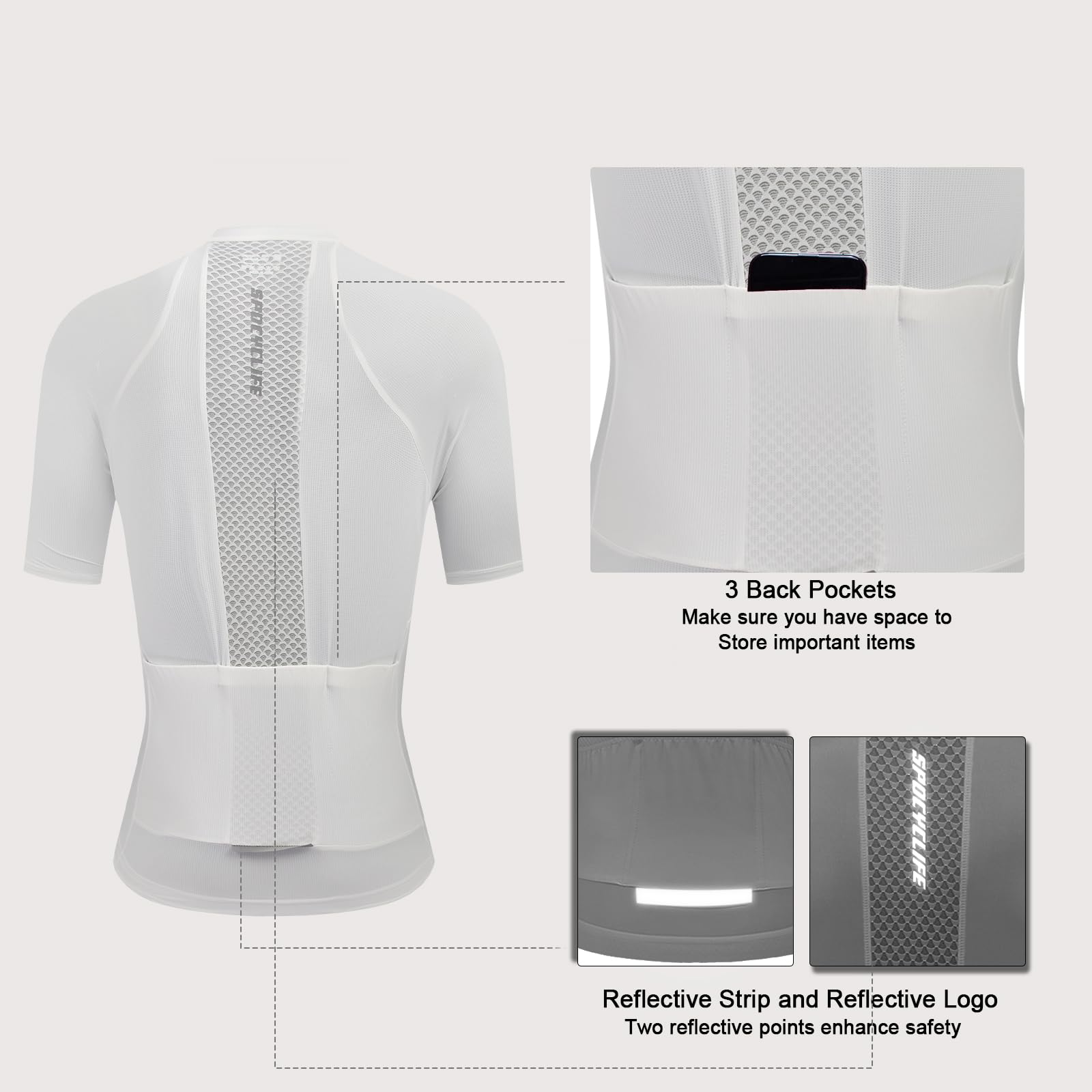 Maillot de ciclismo para mujer, manga corta, transpirable, de secado rápido, camiseta de ciclismo con 3 bolsillos para mujer, deportes al aire libre