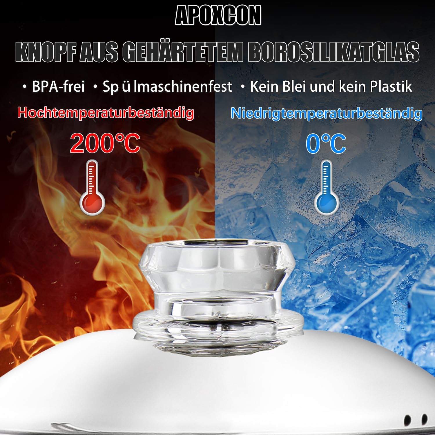 APOXCON Edelstahl Kaffeekanne Elektrisch, mit sichtbarem Brühknopf, cordless Servieren, aluminiumfrei,12 Tassen