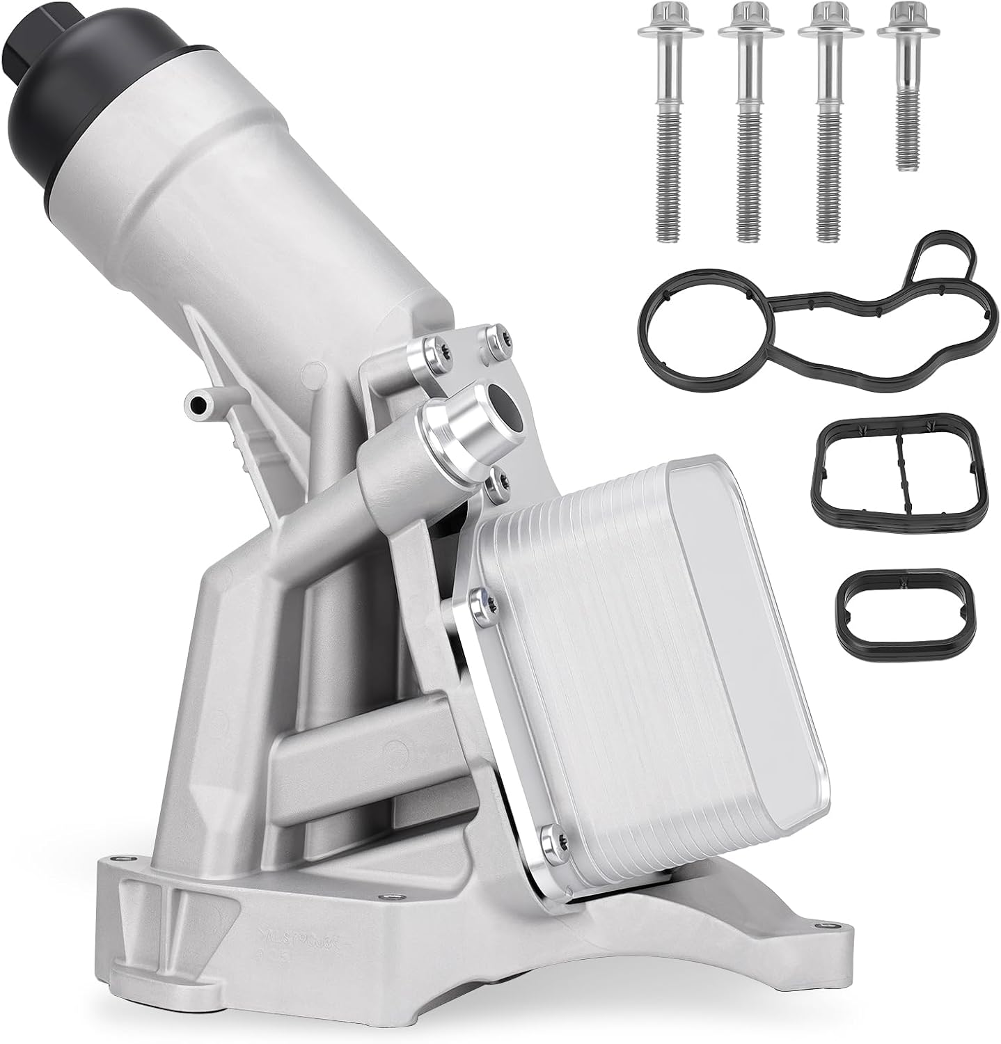 Upgrade Aluminum Engine Oil Filter Housing with Oil Cooler & Gaskets Compatible with 2016-2022 BMW 230i 330e 330i 430i 530e 530i 740e X3 X4 B46 B48 L4 2.0L Turbo Engine Replace# 11428596283