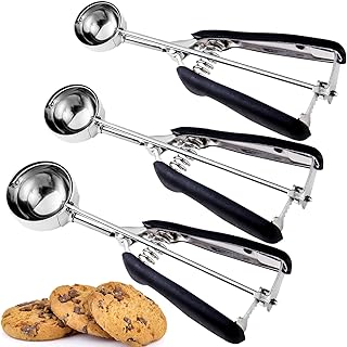 JUNADAEL J Cookie Scoop Set, Include 1 Tablespoon/ 2 Tablespoon/ 3 Tablespoon, Cookie Dough Scoop, Cookie Scoops for Bakin...