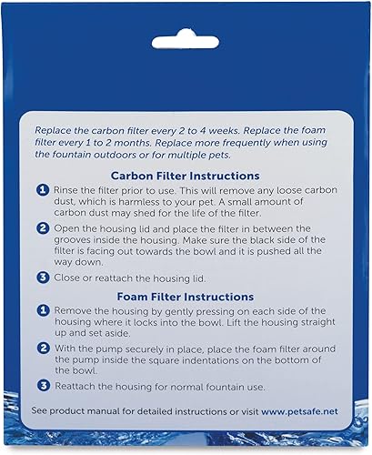 Miniatura 6 de PetSafe Drinkwell - Kit de filtro de repuesto para las fuentes de agua Everflow y para perros y gatos el kit contiene 3 filtros de carbono de doble