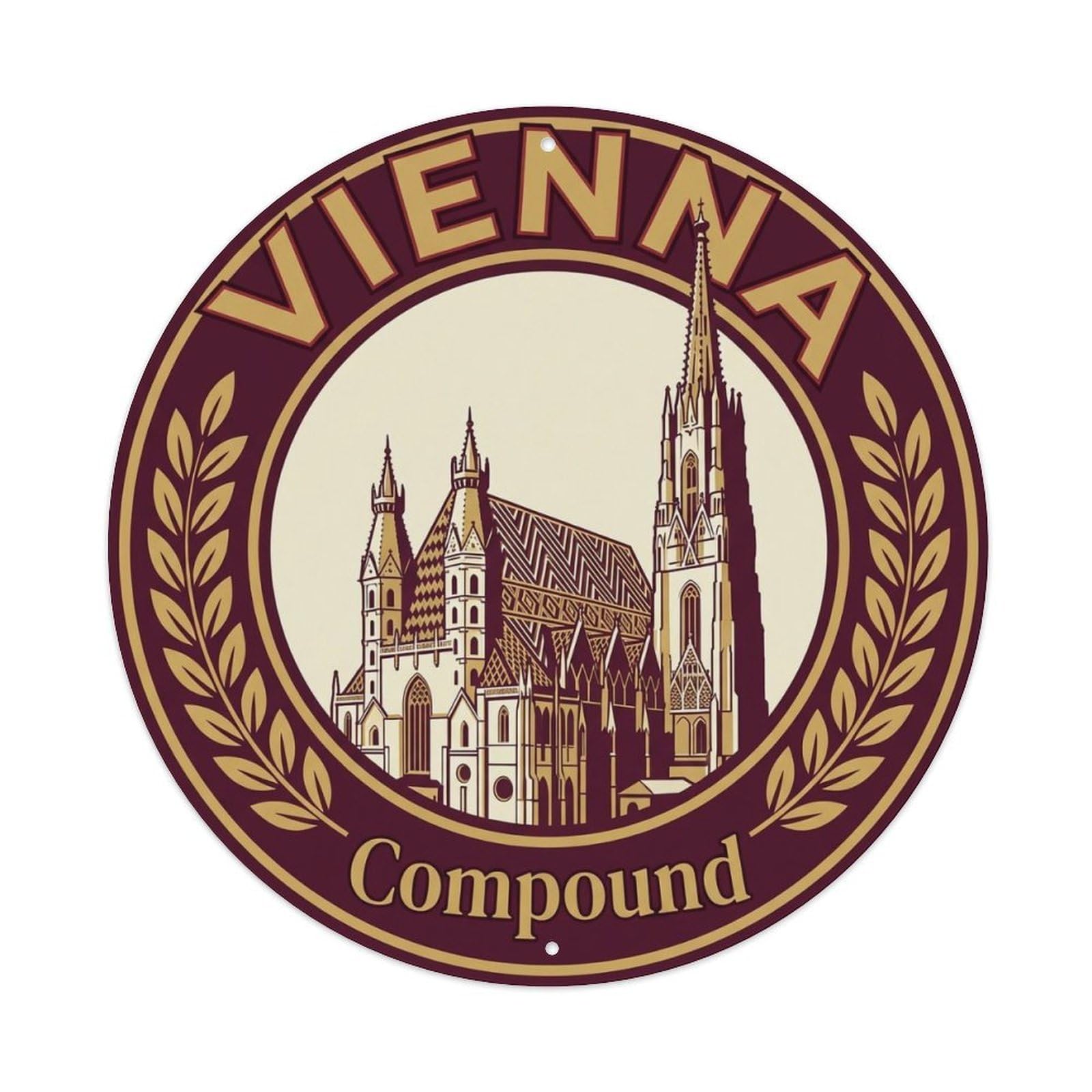 Vintage Travel Vienna Austria Location Metal Tin Sign