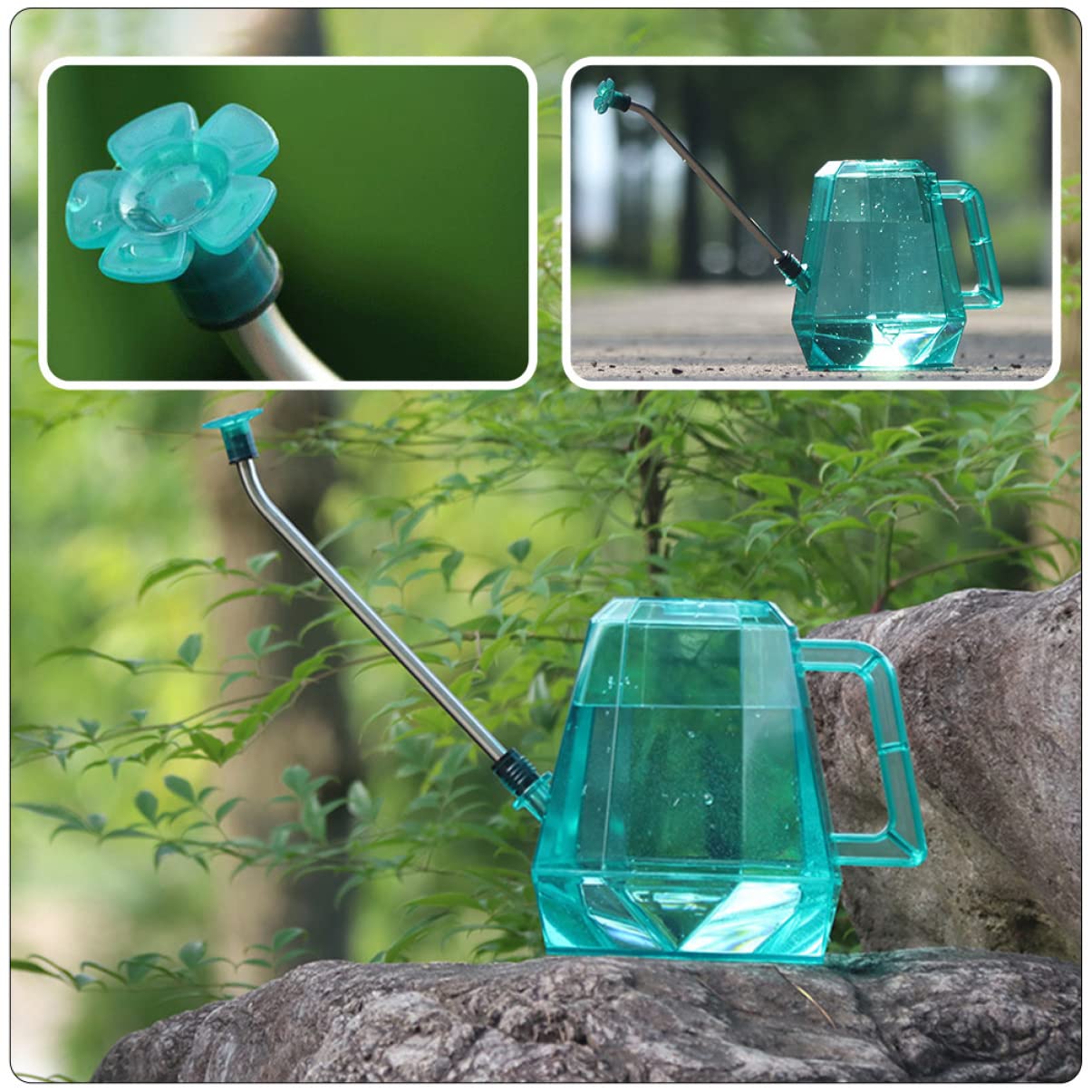 Konewka, Konewka do roślin, doniczka do podlewania kwiatów, metalowa konewka, wiadro do podlewania ogrodu ze stali nierdzewnej(Sky-bluex3pcs)