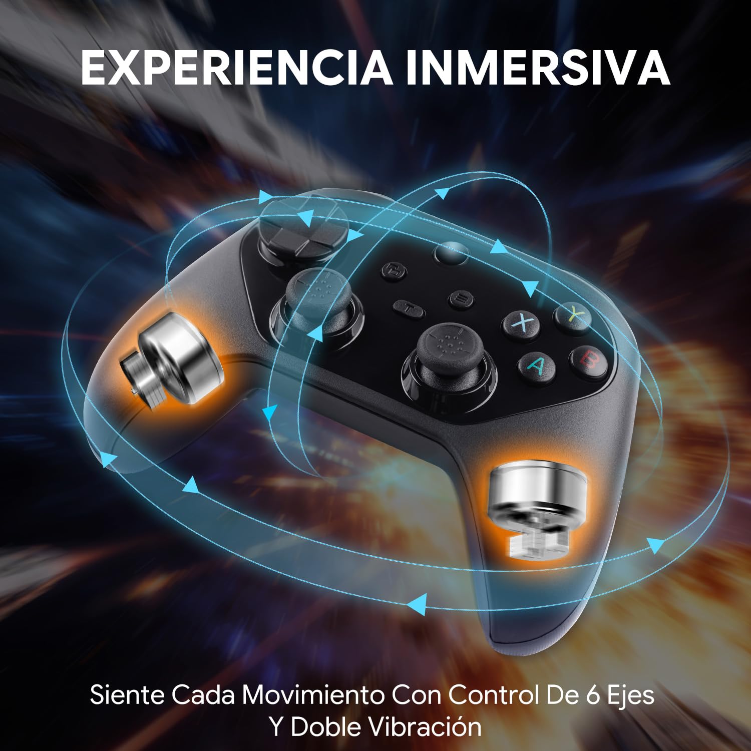 NITHO KARMA Mando Inalámbrico Compatible con Switch, Switch 2, PC, Android e iOS, Controlador con Gatillos Hall Effect, Funcion Macro, Giroscopio de 6 Ejes, Turbo y Doble Vibración - Negro