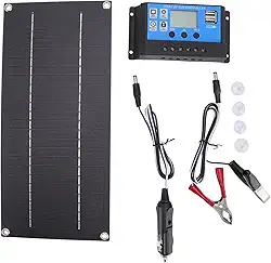 BROLEO Kit Painel Solar Monocristalino de Alta Eficiência, 600W 18V, 100A 12V/24V, para Trailers e Veículos
