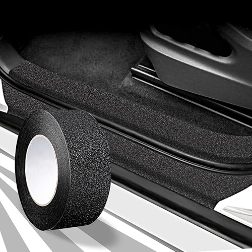 Ajxn Protector antideslizante de entrada de puerta de automóvil, protector adhesivo para umbral de puerta de automóvil de 16.4 pies, protector de