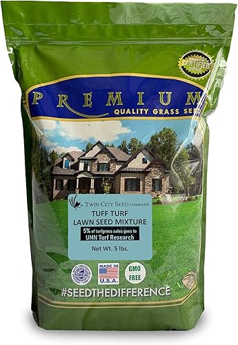 Tuff Turf, festuca alta y pasto azul de Kentucky, de pleno sol a sombra más pesada, ideal para zonas de tráfico superior, bolsa de 5 libras