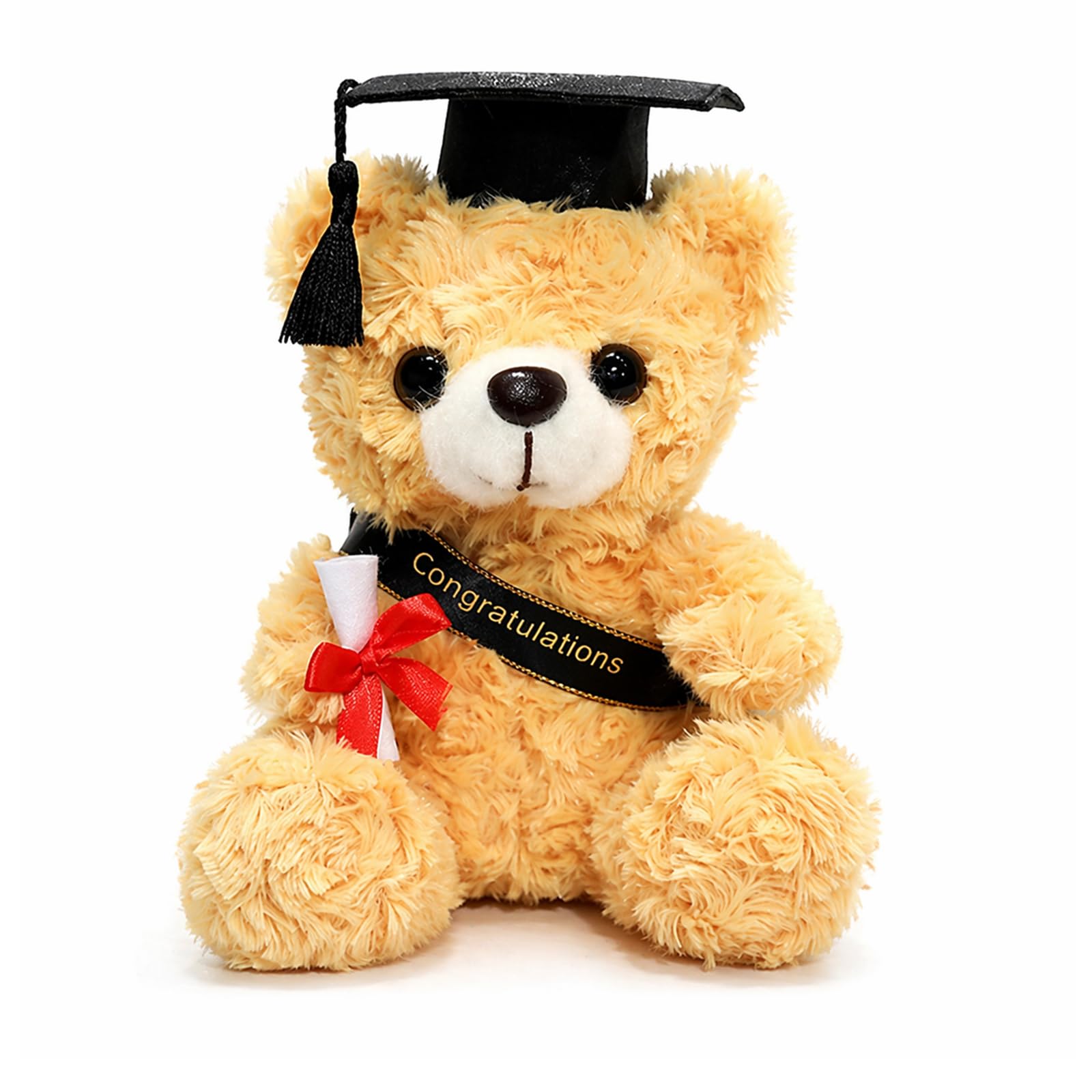 GYTFOG Graduation Teddy Bear, Graduation Presents, Soft Plush Toy with Grad Cap, 23 cm Brown Teddy Bear for Middle High School University College Graduates