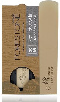 Forestone Hinoki Synthetic Tenor Saxophone Reed with Calcium-Enriched Bamboo Fiber Blend - American Unfiled Cut for Natural Feel, Expressive Tone & Lively Response - Long Lasting - Made in Japan XS