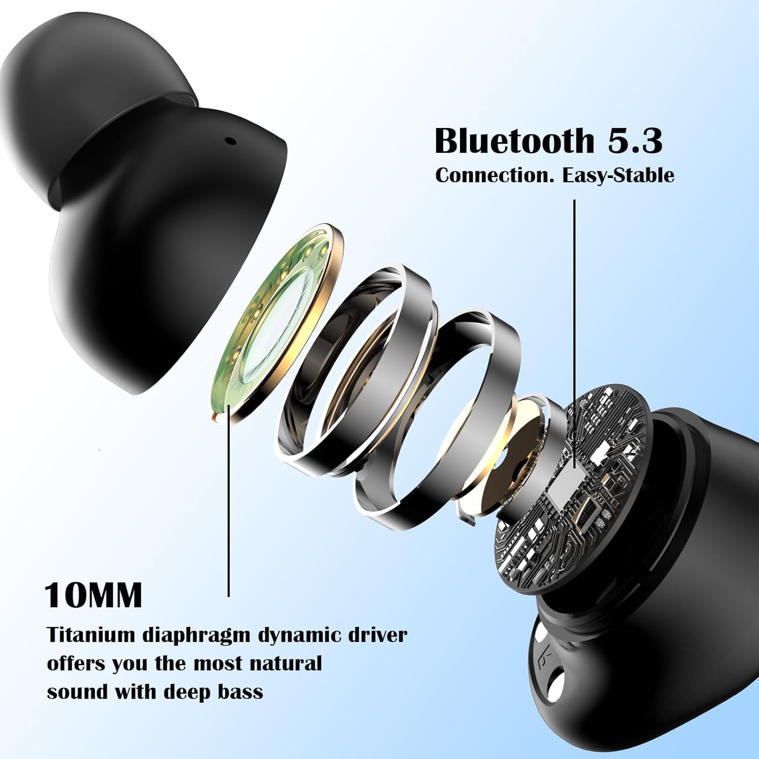 Monster Achieve 300 AirLinks Wireless Earbuds, Headphones with Touch Control, Bluetooth 5.3, in-Ear Stereo Sound, USB-C Quick Charge, Built-in Mic for Clear Calls, Water-Resistant Design for Sports - Image 3