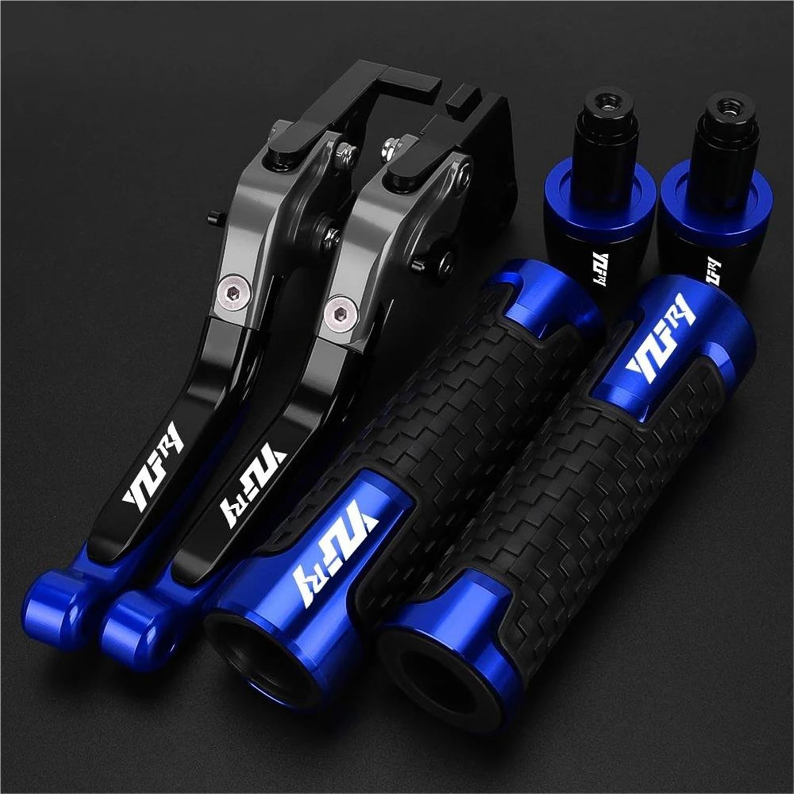 Gquikgw Blue 3 Replace Folding Extendable Moto Adjustable Clutch Brake Levers Handbar Grips Ends For Y-Amaha Yzfr1 Yzf R1 Yzf-R1 1999-2003(Blue 3)