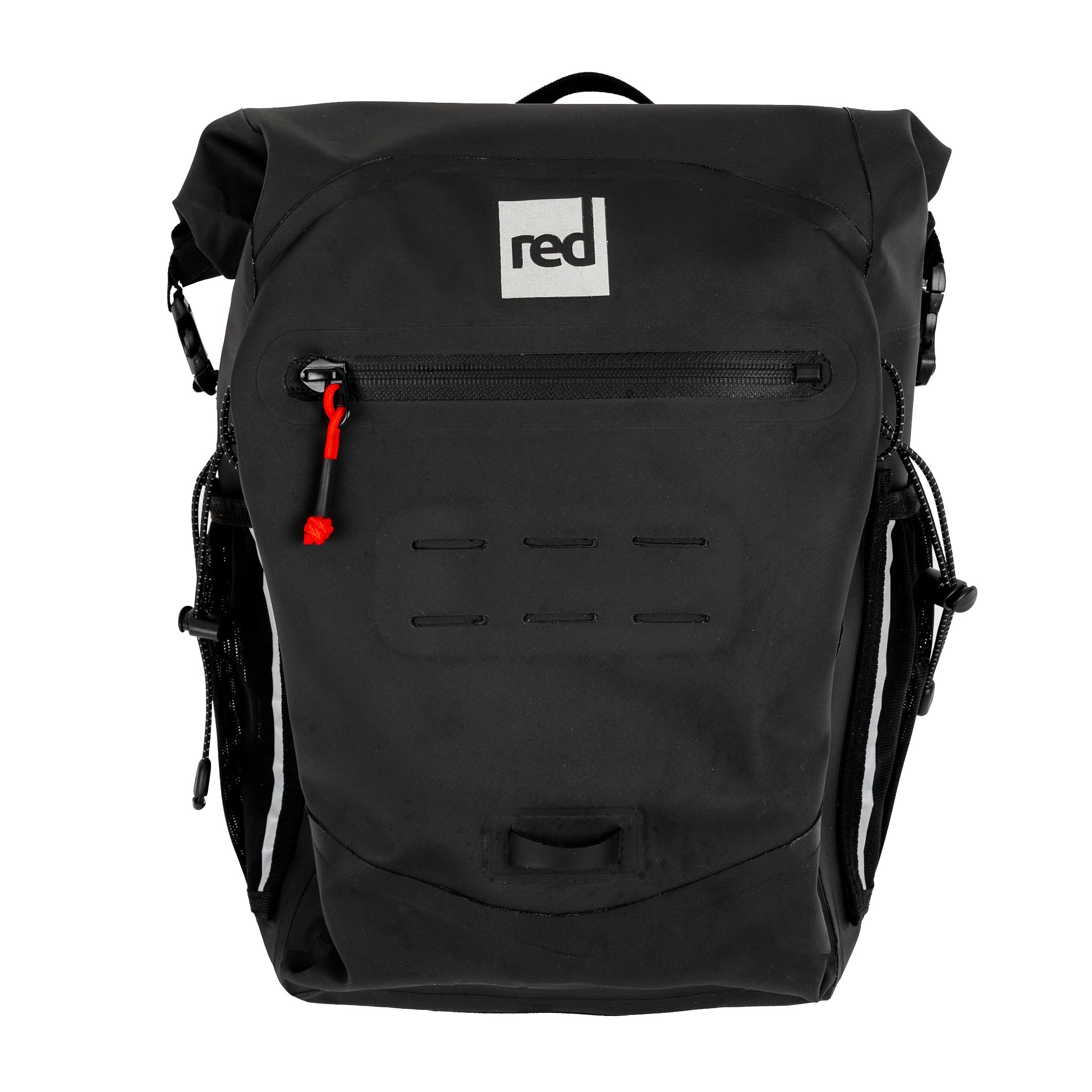 Red Original 12L Adventure Backpack Rucksack - 100% Waterproof, Watertight Roll-top Closure, Compact, Ergonomic, Highly Durable, 100% Recycled Fabric - Obsidian Black