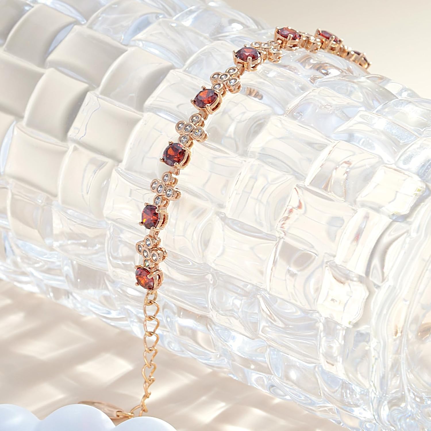 Green/Red/Blue/White/Orange Lucky Straw Bracelet with Cubic Zirconia Gemstones for Women for Gift. - Image 5