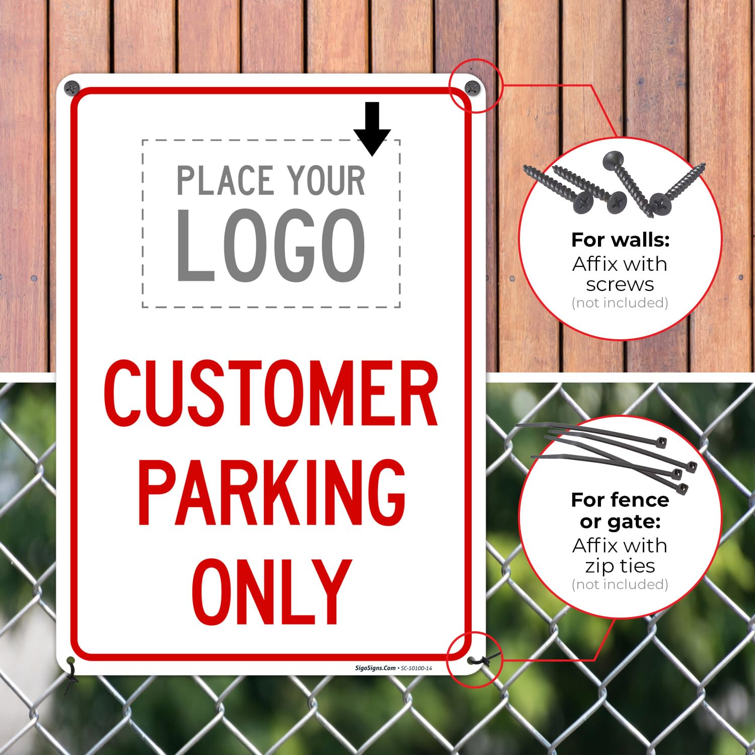 Amazon.com : Custom Customer Parking Only Sign, Personalized