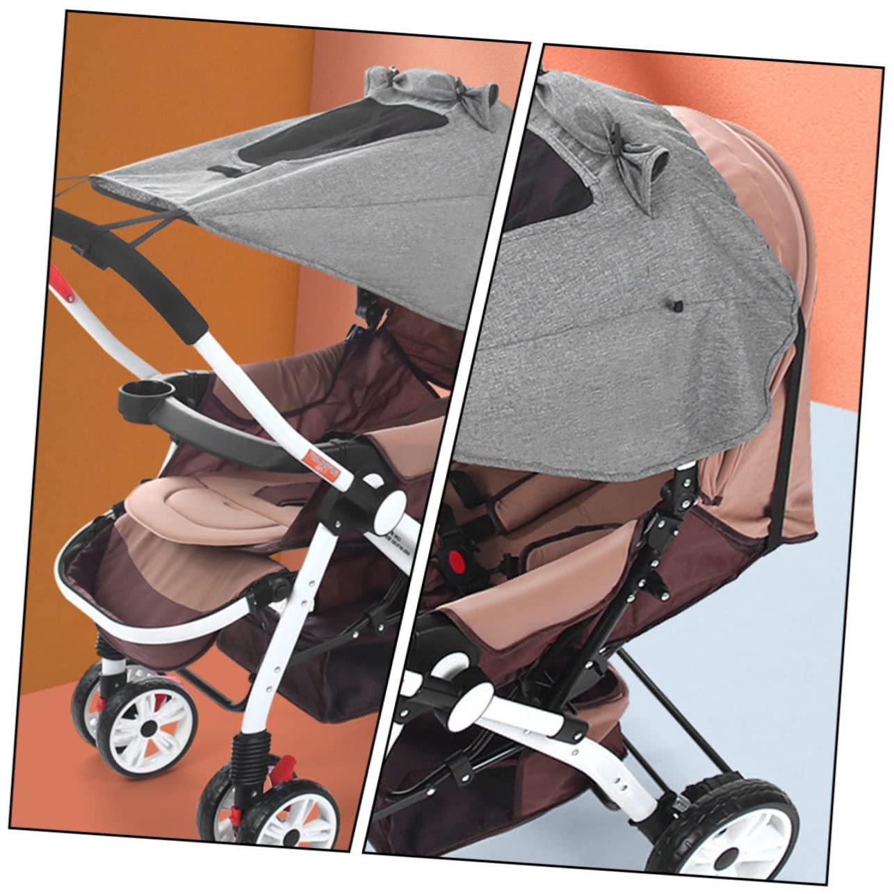 VICASKY 1pc Baby Stroller Sunshade Uv Sunscreen Cover Breathable Material Easy Install Lightweight for Traveling
