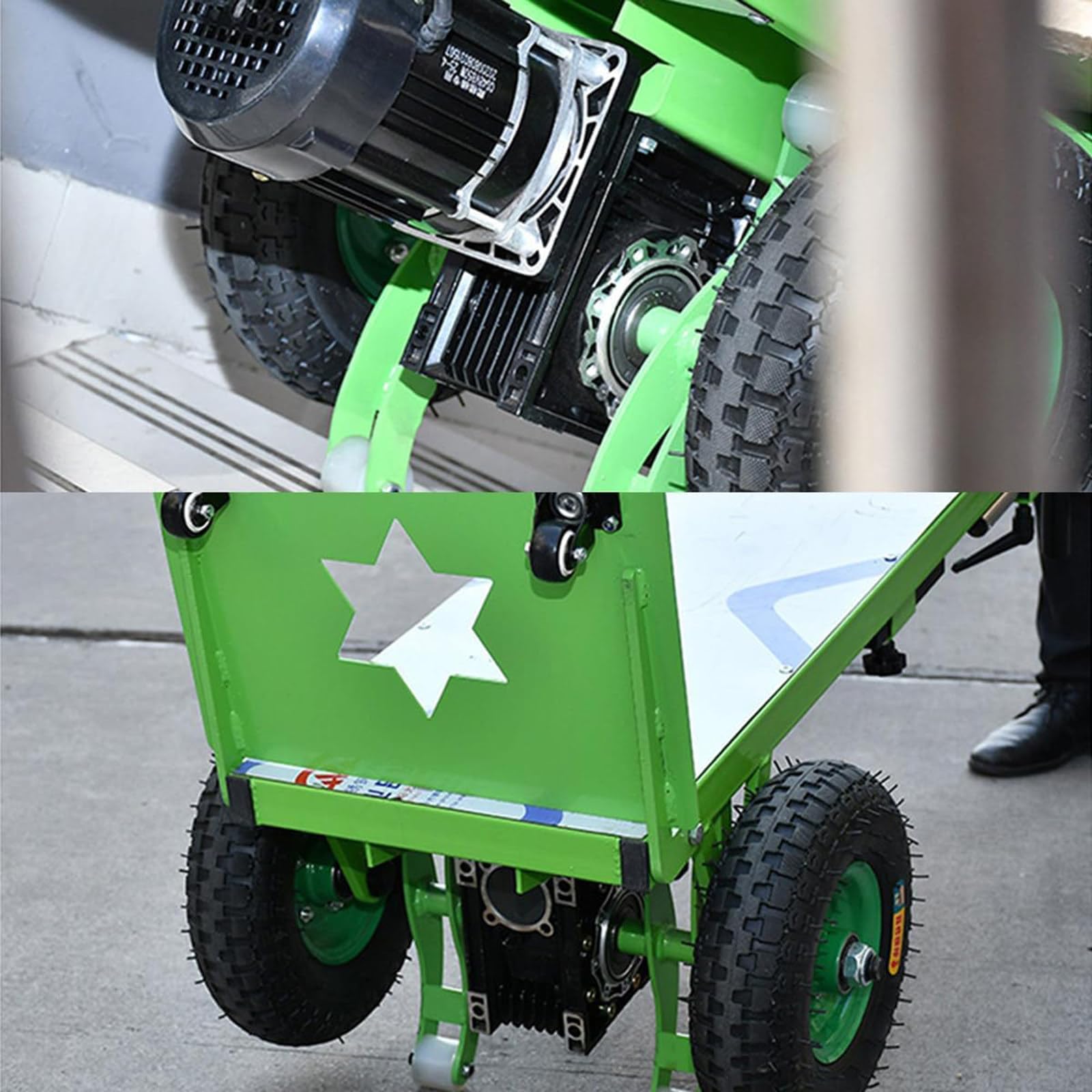 Elektrische Treppensteiger-Handkarre, 800-W-Motor mit 25,4 cm Vollgummireifen, 450 kg Kapazität, für müheloses Bewegen auf Treppen in Lagern und Logistik