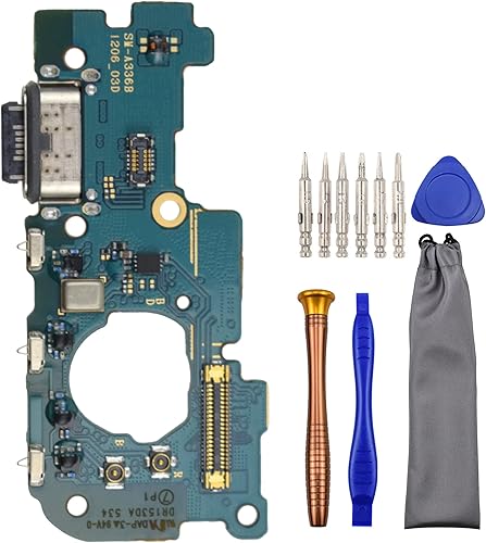 Pieza de reparación de puerto de carga USB para Samsung Galaxy A33 5G SM-A336B con kit de herramientas de micrófono