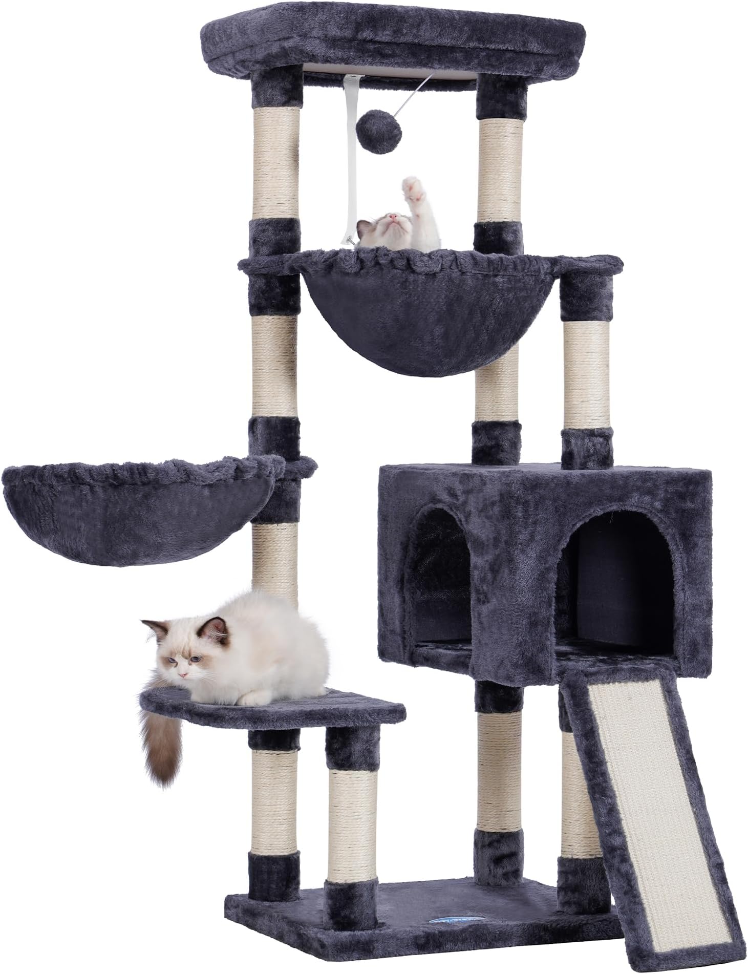 Heybrother Large Cat Tree, Cat Tower for Indoor Cats, Cat House with Padded Bed, Cozy Condo