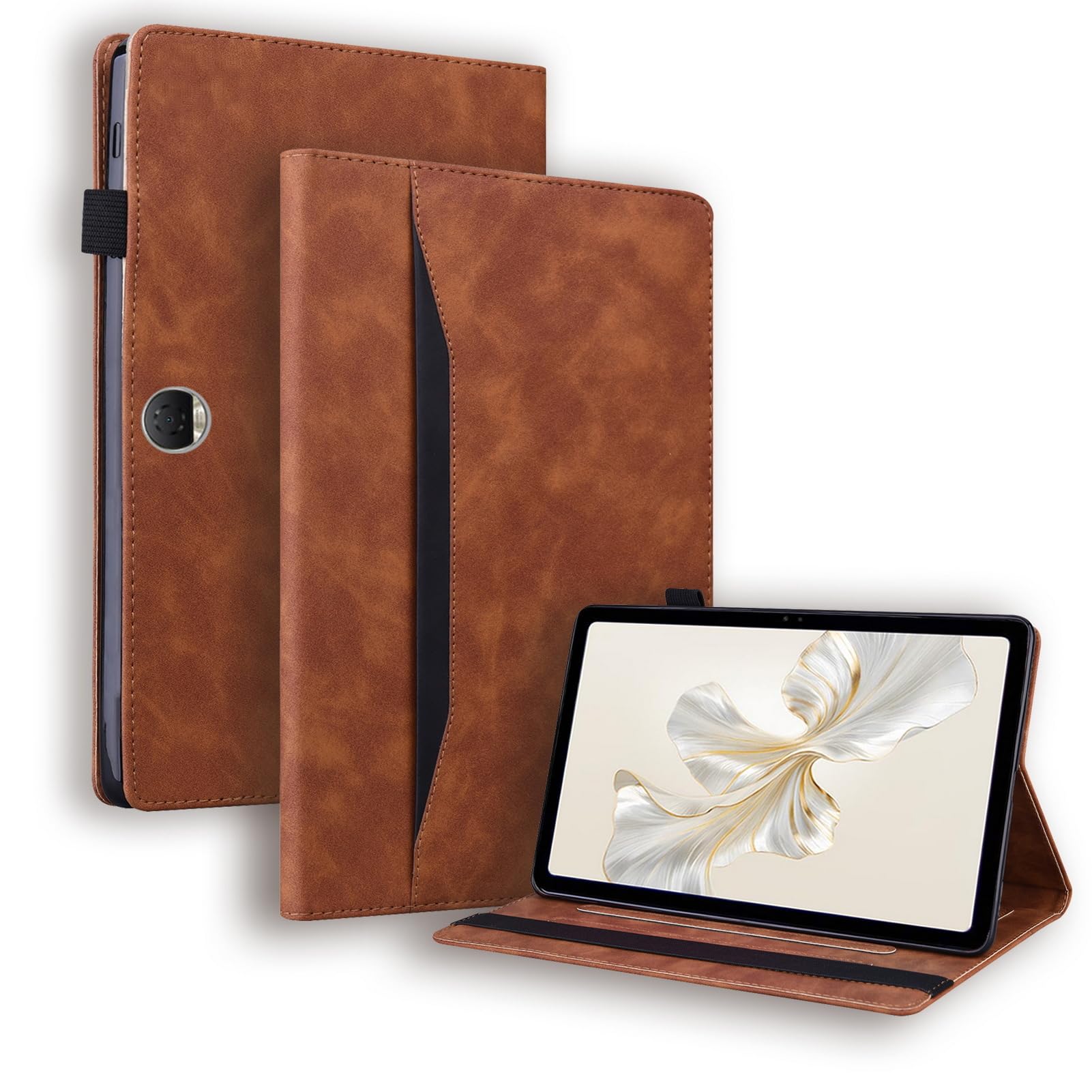 DWayboxCase for Honor Pad 9 / Honor Tablet 9 12.1 inch 2023 Released, Retro Folio Shell for Honor Pad 9 Tablet Cover with Card Holder & Multi-Angle Stand -Brown