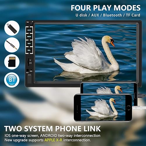 Miniatura 4 de Estéreo de coche de 7 pulgadas pantalla táctil doble Din radio de coche receptor de audio FM Bluetooth Video Control remoto MP543 reproductor