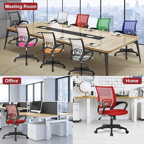 Miniatura 7 de Silla ergonómica de escritorio de oficina, asiento grueso con respaldo medio, silla de trabajo para computadora con soporte lumbar y respaldo de