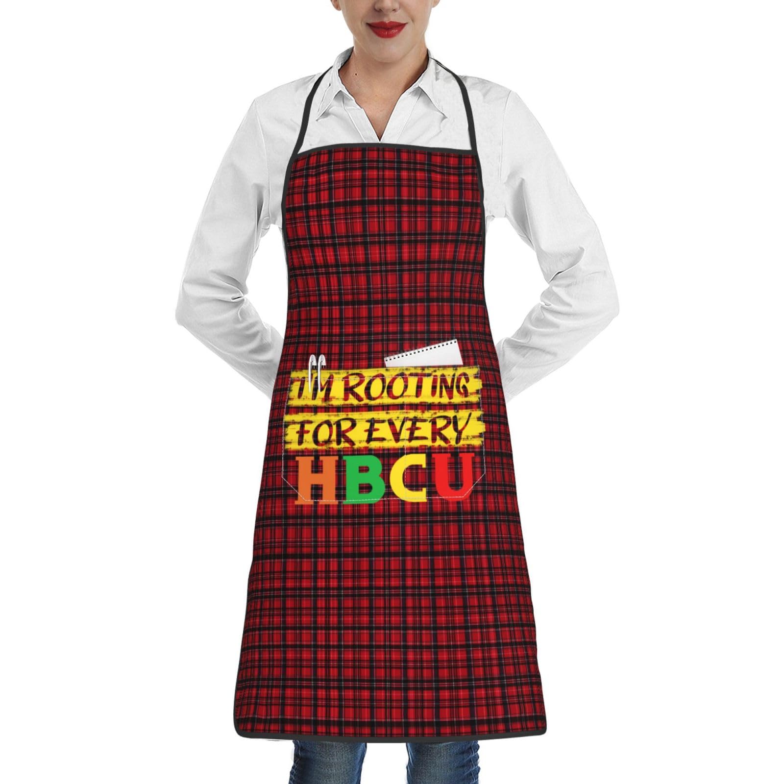 nopicsn I'm Rooting for Every HBCU Apron for cooking with Pockets Women Men Kitchen Chef Funny Aprons