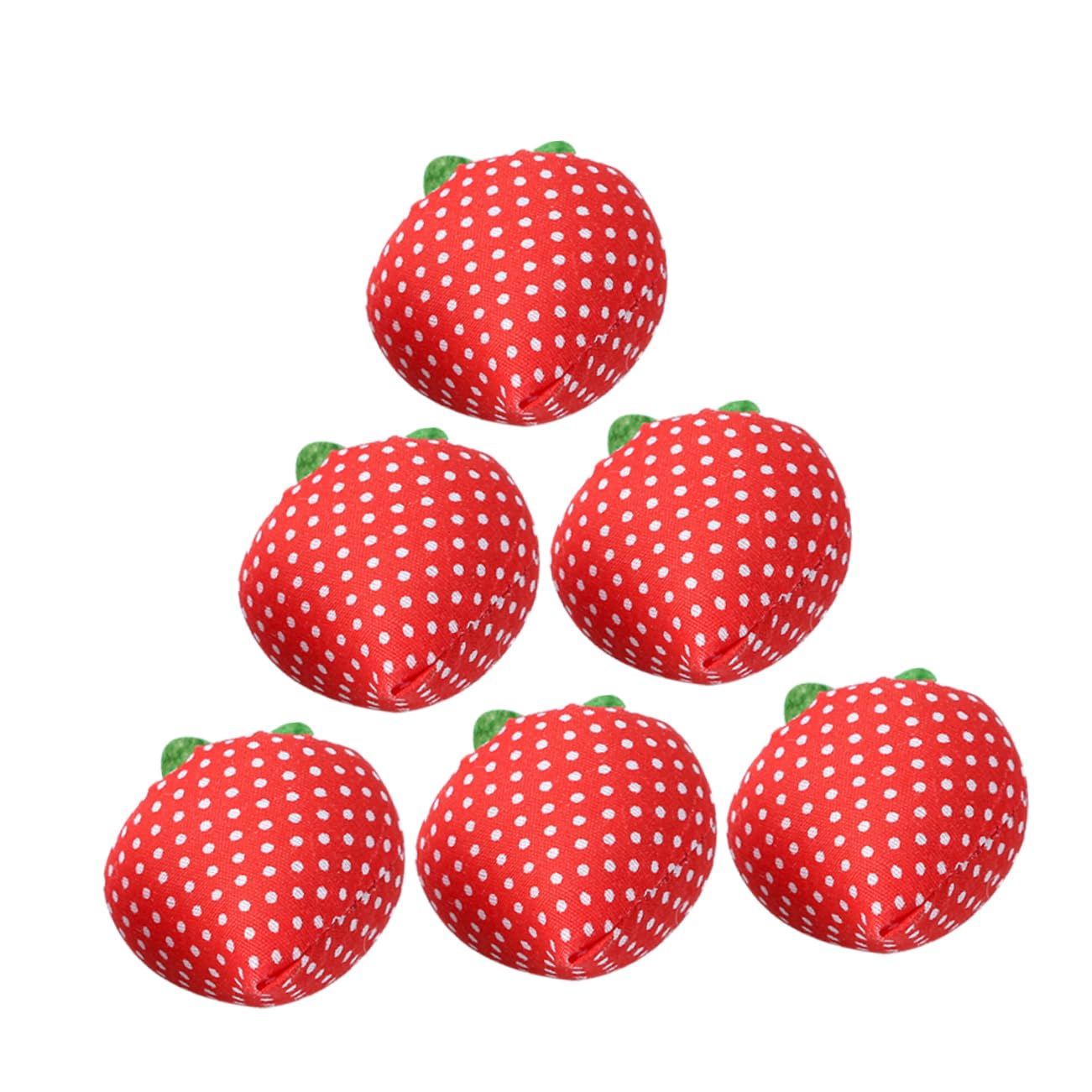 NUOBESTY 30 Piezas alfiletero de costura accesorios de fresa Accesorios de casa descanso pin porta alfileres relleno Asiento de aguja algodón herramientas de costura soporte poliéster rojo