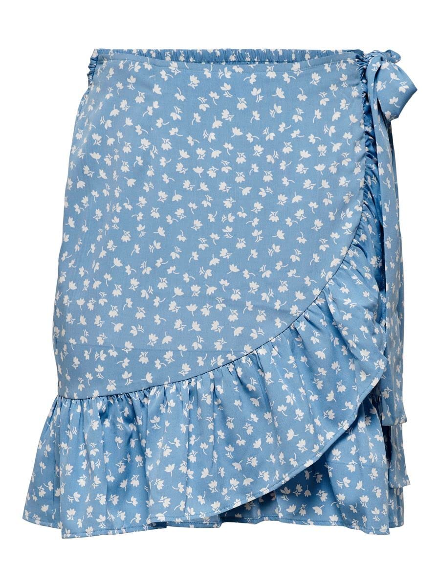 Only Onlolivia Wrap Skirt WVN Noos Skirt Women, Allure/AOP:Fiona Ditsy, S