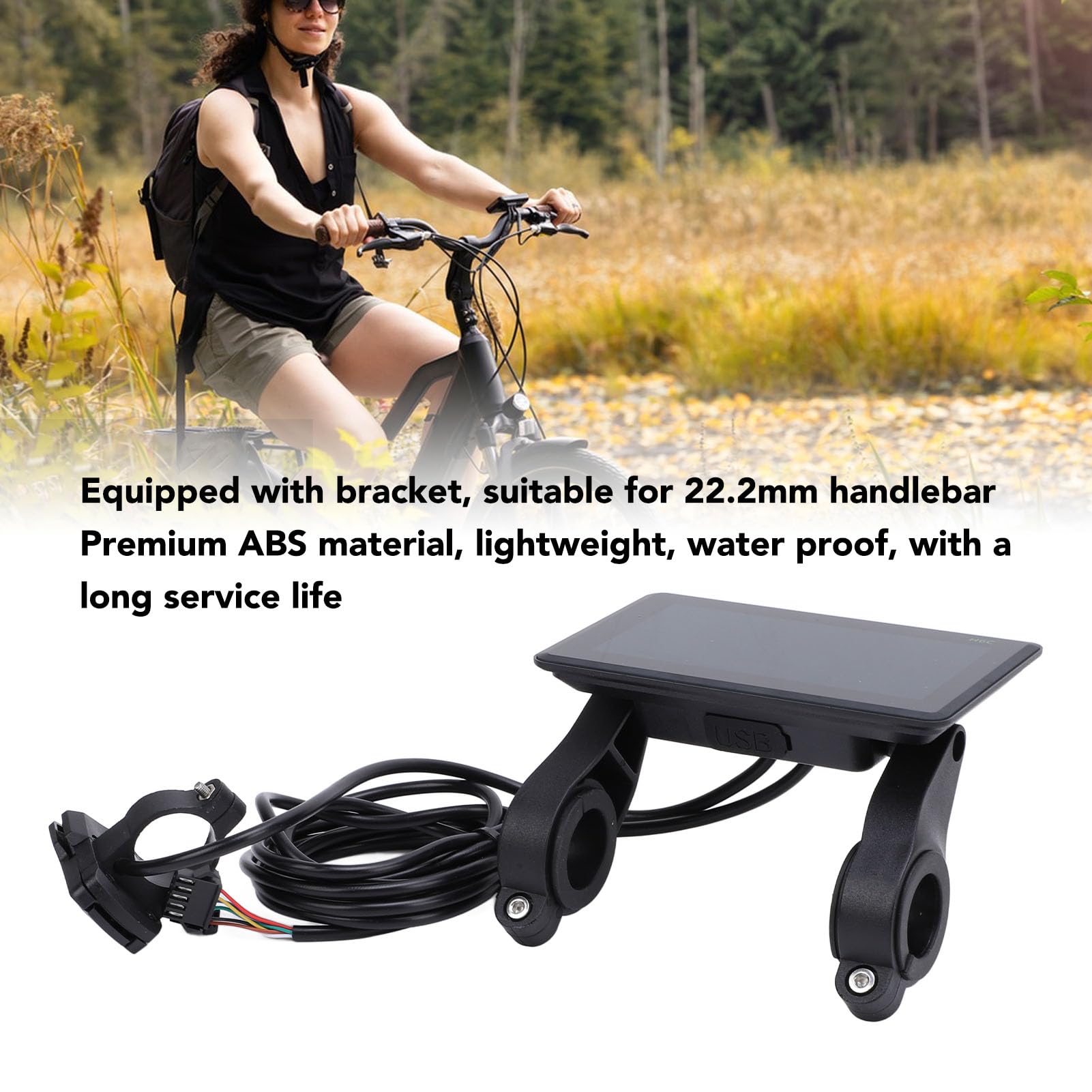 Wyświetlacz LCD do rowerów elektrycznych, 24 V, 36 V, 48 V, 60 V, uniwersalny, lekki, wodoszczelny, do kierownicy 22,2 mm
