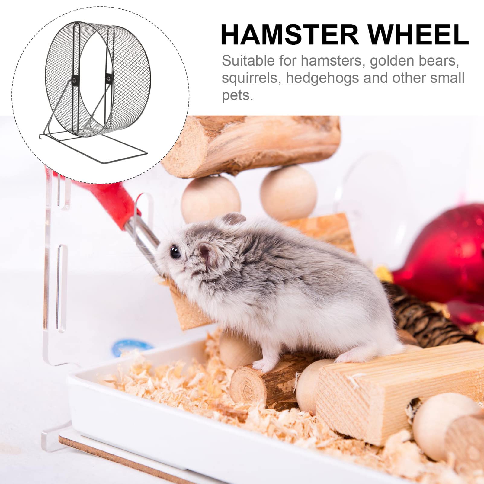Generic Roue Dexercice Silencieuse Roue d'exercice pour Hamster - De Fer pour Hamster - De Course pour Hamsters Hérissons Écureuils Gerbilles Autres Petits - Noir Taille M De Hamster 28cm
