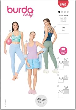 Burda Style X05765BURDA Misses Sporty Tops Sewing Pattern Packet, Design Code B5765, Sizes 8-22 34-48